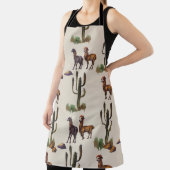 Tablier Llama alpaca faune, motif d'aquarelle. (Insitu)
