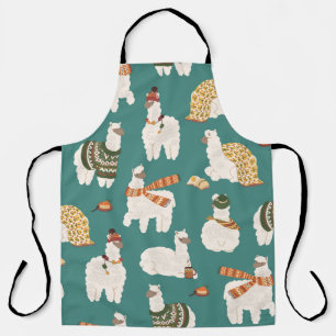 Tablier Llama Alpaca Sweater Motif sans couture.