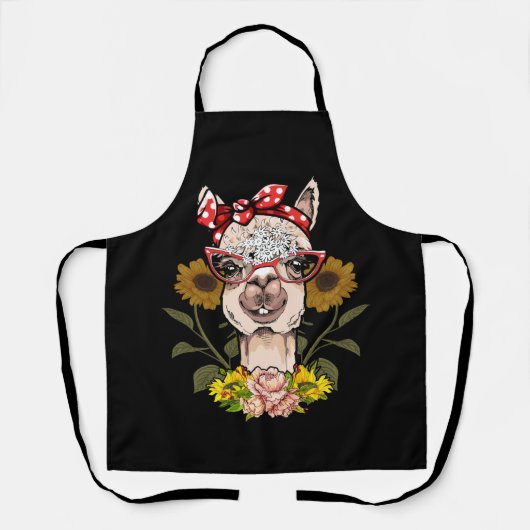 Tablier Llama Bandana Alpaca Llama animal pour femmes (Recto)