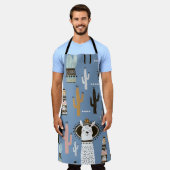 Tablier Llama, Cactus, Motif d'éléments à main. (Porté)