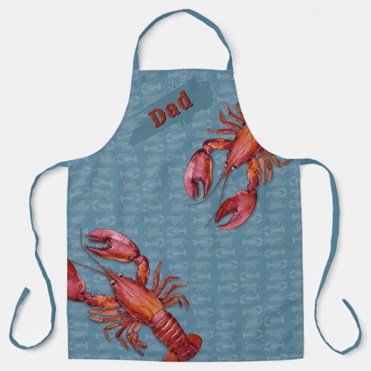 Tablier Lobster Crawling Chef Guy Long Apron (Recto)