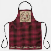 Tablier Lodge Merry Christmas Deer Antler Buffalo Check (Recto)