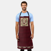 Tablier Lodge Merry Christmas Deer Antler Buffalo Check (Porté)