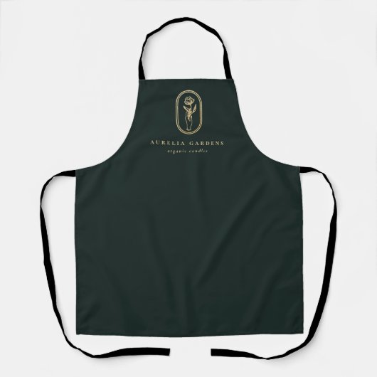 Tablier Logo Chic Bohème Golden Floral Apron (Recto)