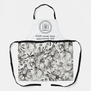 Tablier Logo Commercial Entreprise Orchidée Blanche Marqua