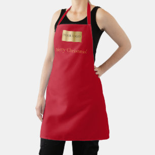 Tablier Logo commercial or rouge de Noël