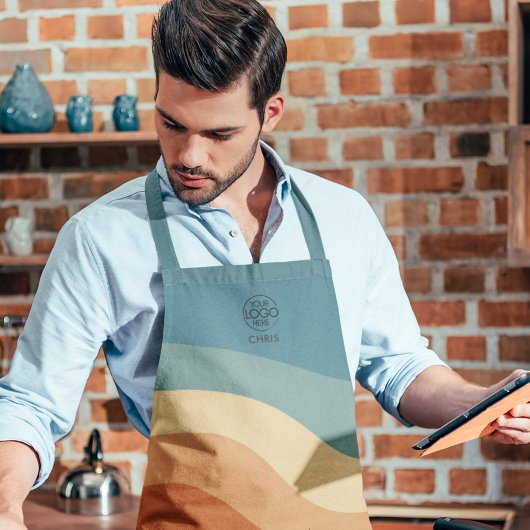 Tablier Logo de bande rétro Wavy