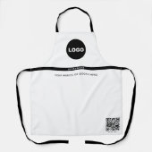 Tablier Logo de boulangerie QR Nom de l'employé Blanc (Recto)
