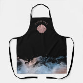 Tablier logo de coquillage sur noir (Recto)