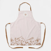 Tablier Logo de la boulangerie Pink Stripe avec ustensiles (Recto)