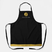 Tablier Logo de luxe Black & Gold Business Texte (Recto)