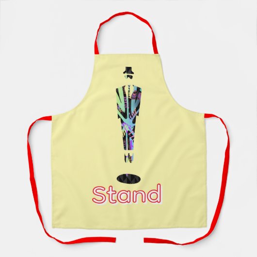 Tablier Logo debout Homme Solitaire Jaune  (Recto)