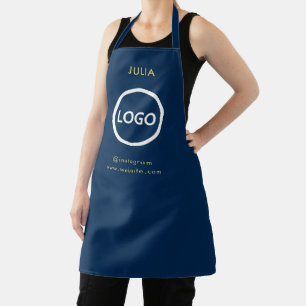 Tablier Logo d'entreprise Blush Navy Blu Nom du personnel