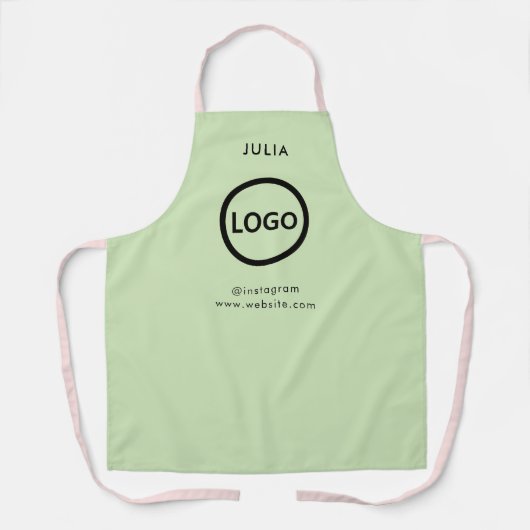 Tablier Logo d'entreprise Grayish Green Nom du personnel d (Recto)