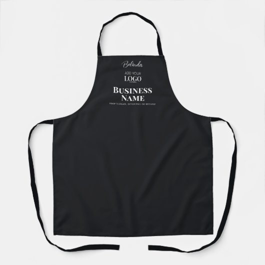 Tablier Logo d'entreprise moderne Black Professional Nom d (Recto)