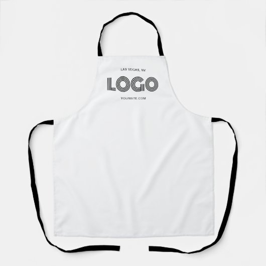 Tablier Logo d'entreprise moderne blanc et noir (Recto)