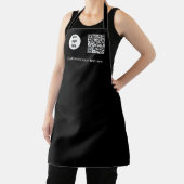 Tablier Logo d'entreprise noir - Code QR promotionnel Text (Insitu)