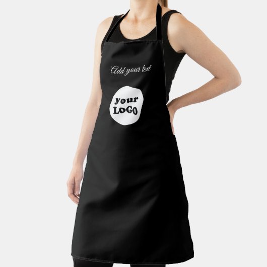 Tablier Logo d'entreprise personnalisé blanc Script simple (Insitu)