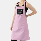 Tablier Logo d'entreprise personnalisé moderne rose pâle (Insitu)
