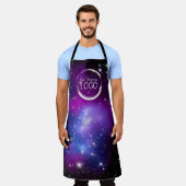 Tablier Logo d'entreprise photo céleste noire et violette (Porté)