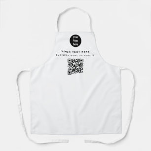 Tablier Logo d'entreprise QR Code Blanc minimaliste