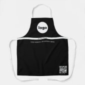 Tablier Logo d'entreprise QR Noir Nom de l'employé (Recto)