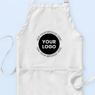 Tablier Logo d'entreprise & Texte modifiable Blanc & Noir
