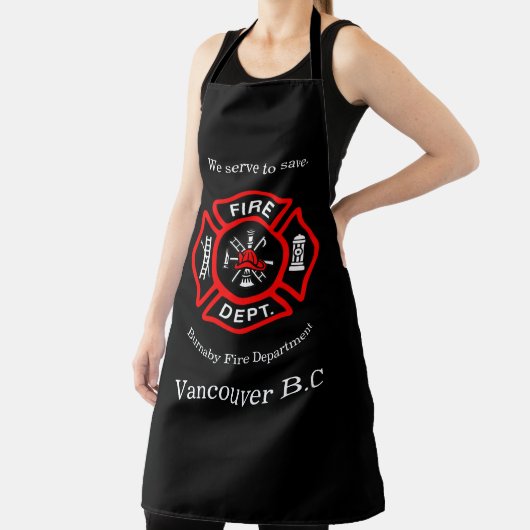 Tablier Logo du service d'incendie Nous servons à enregist (Insitu)