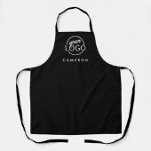 Tablier Logo et nom personnalisés en noir (Recto)