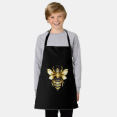 Tablier Logo Faux Gold Foil Bee Polygonal sur Noir (Porté)