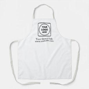 Tablier Logo minimaliste blanc Marque moderne et épurée