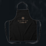 Tablier logo noir élégant en cuir<br><div class="desc">un tablier de couleur noire avec logo d'entreprise et marque. Les couleurs noires et les détails du texte peuvent être personnalisés.</div>