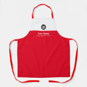 Tablier Logo, nom, société de l'employé rouge personnalisé (Recto)