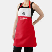 Tablier Logo, nom, société de l'employé rouge personnalisé (Insitu)