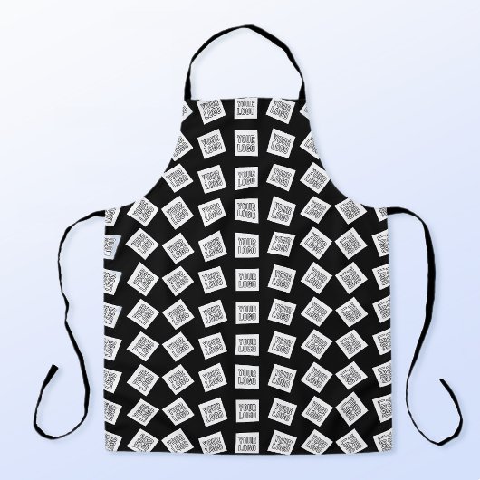 Tablier Logo ou motif d'image unique | Noir (modifiable)