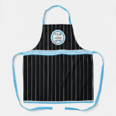 Tablier Logo personnalisé Bleu noir blanc Pinstripe (Recto)