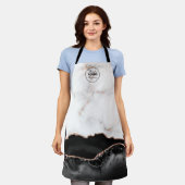 Tablier Logo personnalisé en marbre noir (Porté)