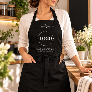 Tablier Logo personnalisé noir blanc Professionnel