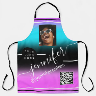 Tablier Logo photo personnalisée Menu QR CODE Couleur Th