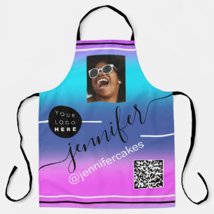 Tablier Logo photo personnalisée Menu QR CODE Couleur Th