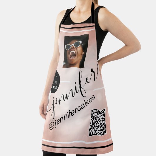 Tablier Logo photo personnalisée QR Menu CODE Restaurant R (Insitu)