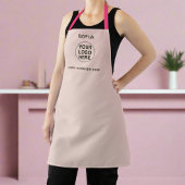 Tablier Logo professionnel et texte nettoyé rose pâle