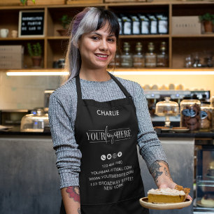 Tablier Logo professionnel minimaliste noir