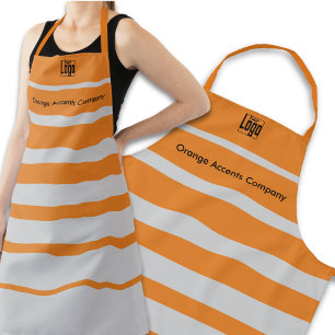 Tablier Logo Promotion Petite Entreprise Nom Grey Orange