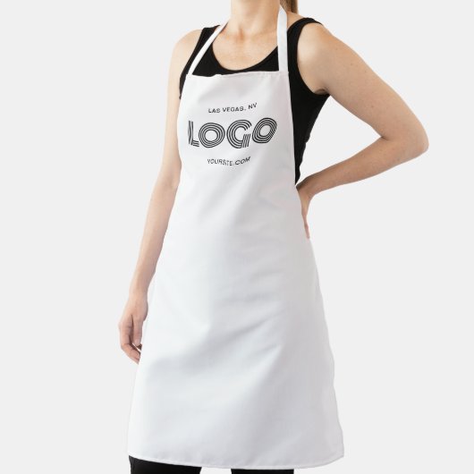 Tablier Logo rectangulaire moderne blanc (Insitu)