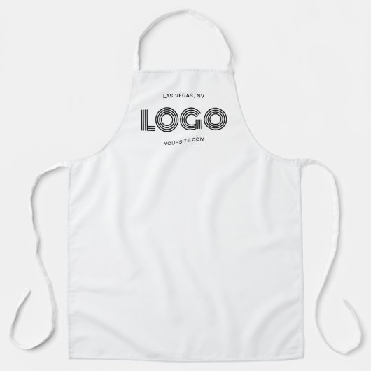 Tablier Logo rectangulaire moderne blanc (Recto)