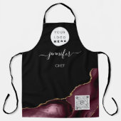 Tablier Logo Restaurant Boulangerie Restauration Gâteau QR (Recto)