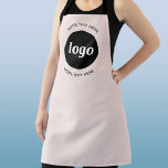 Tablier Logo Simple Avec Entreprise Rose Vierge<br><div class="desc">Ajoutez votre propre logo et le choix du texte à cette conception. Supprimez le texte supérieur ou inférieur si vous préférez. Minimaliste et professionnel. Idéal pour l'image de marque des employés ou comme produit promotionnel pour vos clients et clients.</div>