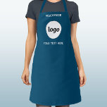 Tablier Logo Simple Avec Marque Entreprise Texte Vert Turq<br><div class="desc">Ajoutez votre propre logo et le choix du texte à cette conception. Supprimez le texte supérieur ou inférieur si vous préférez. Minimaliste et professionnel. Idéal pour l'image de marque des employés ou comme produit promotionnel pour vos clients et clients.</div>