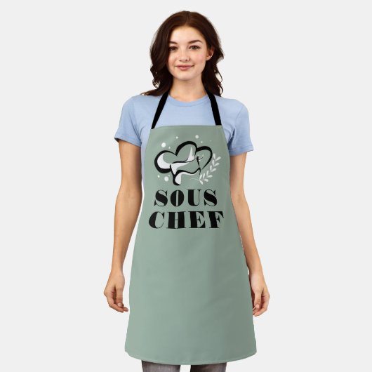 Tablier Logo sous Chef Black White Food (Porté)